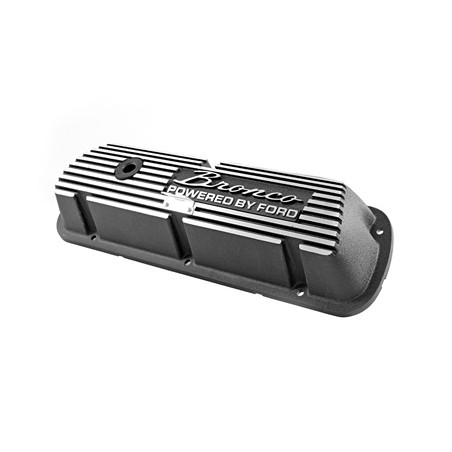 ref_199531_Caches culbuteurs aluminium noir avec logo Powered by Ford Scott Drake 6A582-B